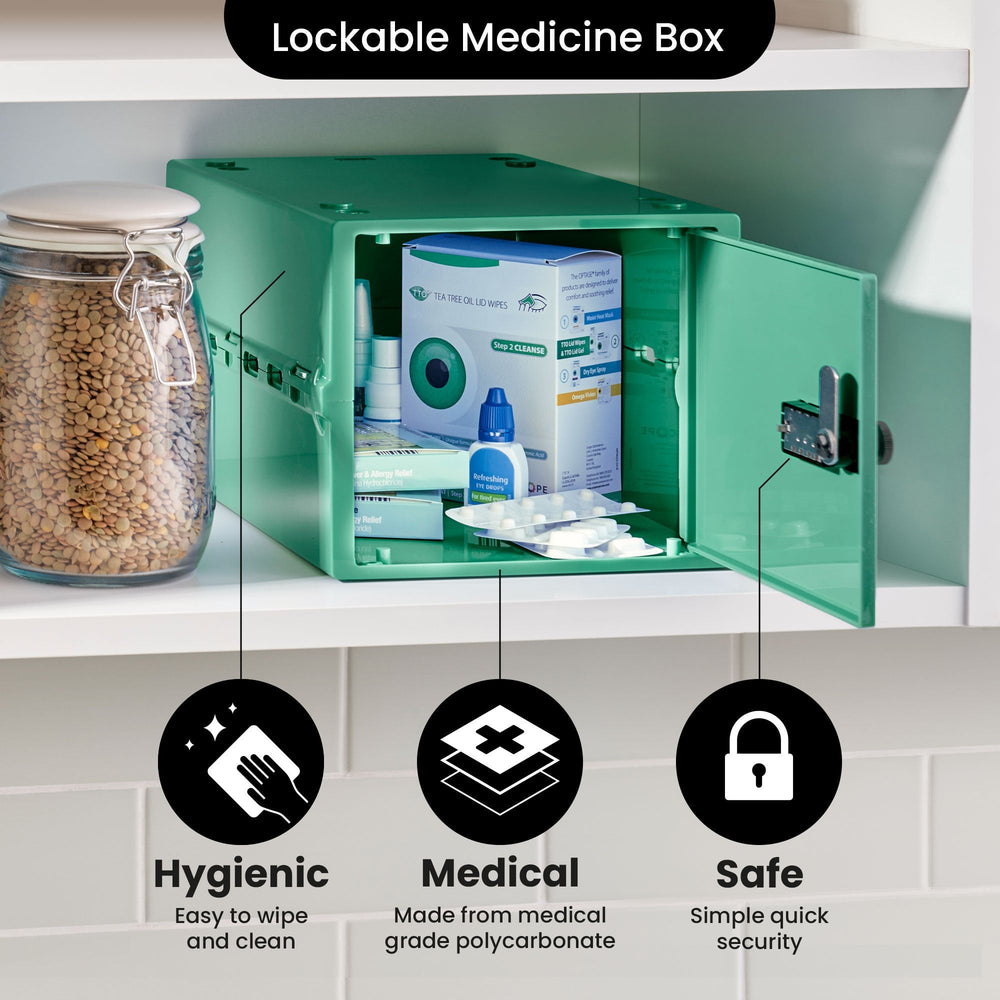 10.5 Litre One Medi Secure Storage Box – Green – Lockabox-Lockabox®-Plastic Box Shop