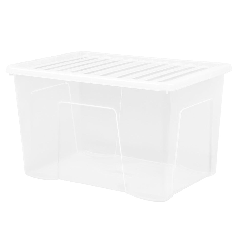Wham Crystal Pallet Deal 90 x 102 Litre Plastic Storage Boxes with Lids - Stackable & Nestable - Clear-Wham-Plastic Box Shop