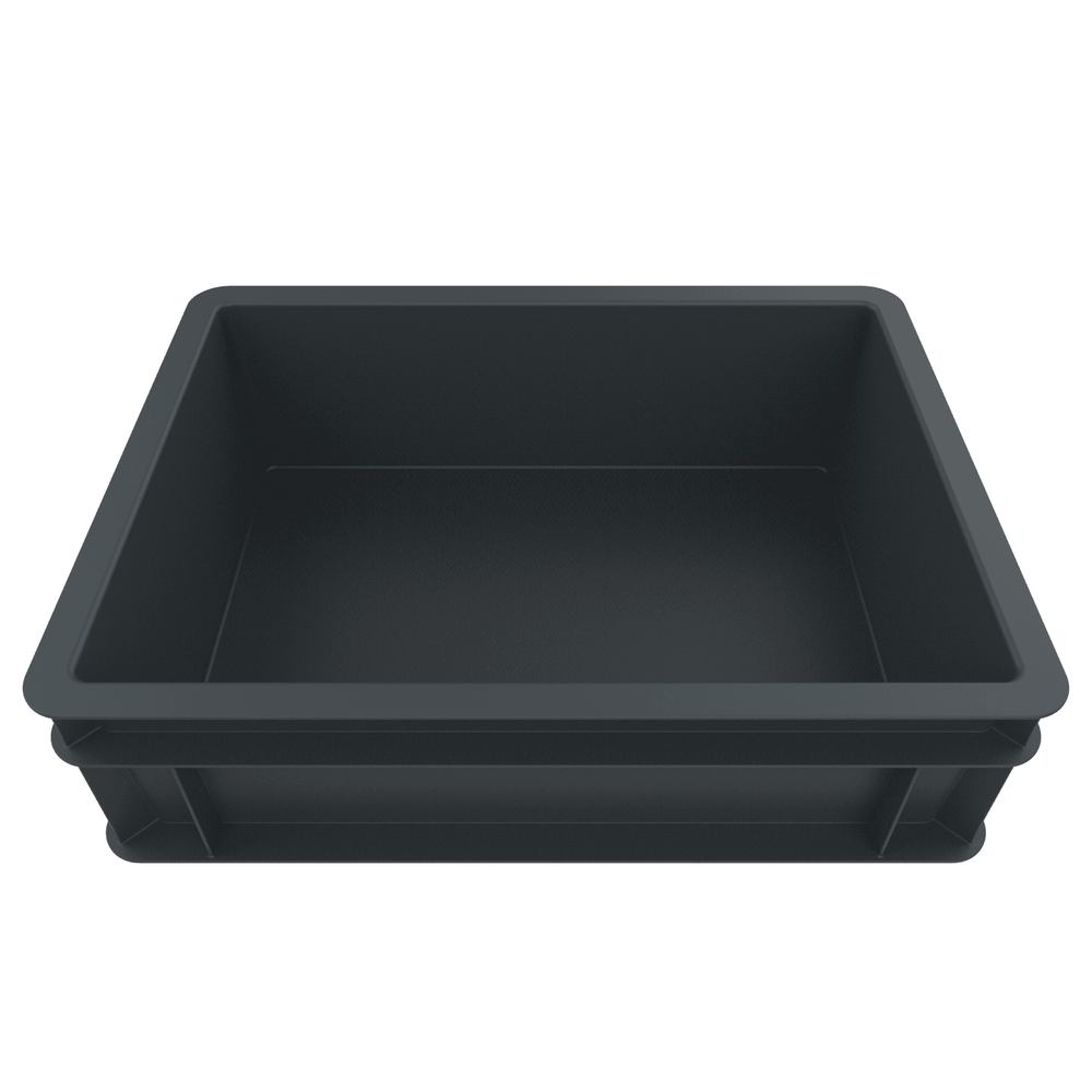 10.9 Litre Grey Euro Stacking Container 400×300-LH-Plastic Box Shop