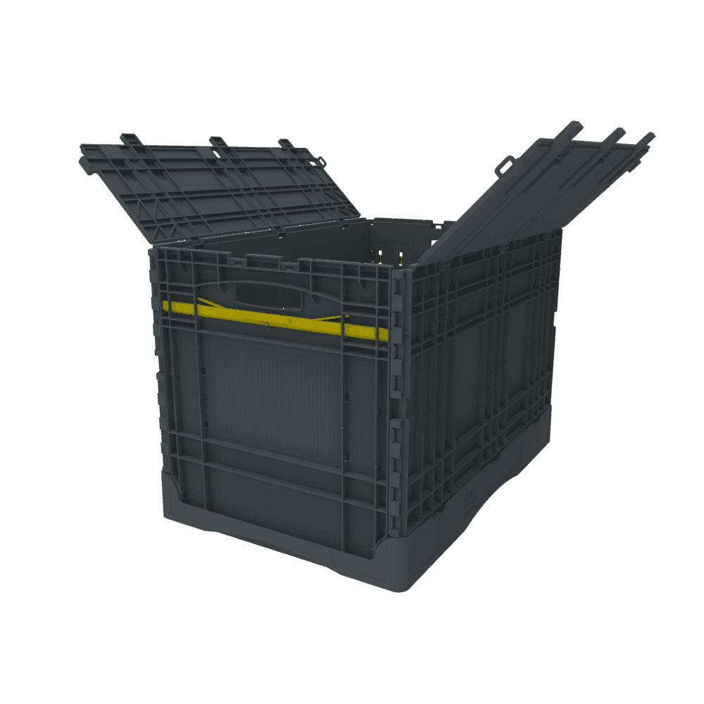 80 Litre Collapsible Tote Box - with Attached Lid-LH-Plastic Box Shop