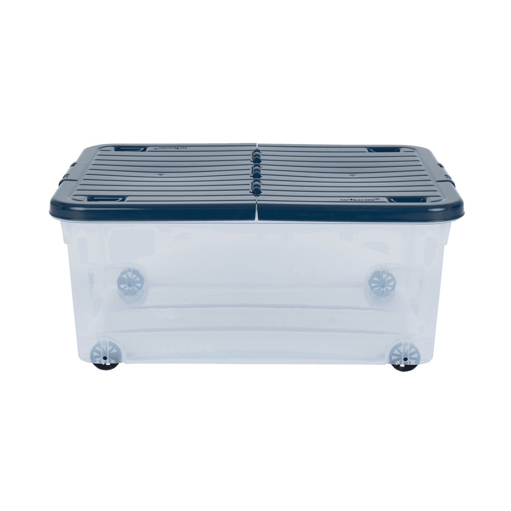 30 Litre Under Bed Plastic Box with Wheels and Folding Lid-Wham-Plastic Box Shop