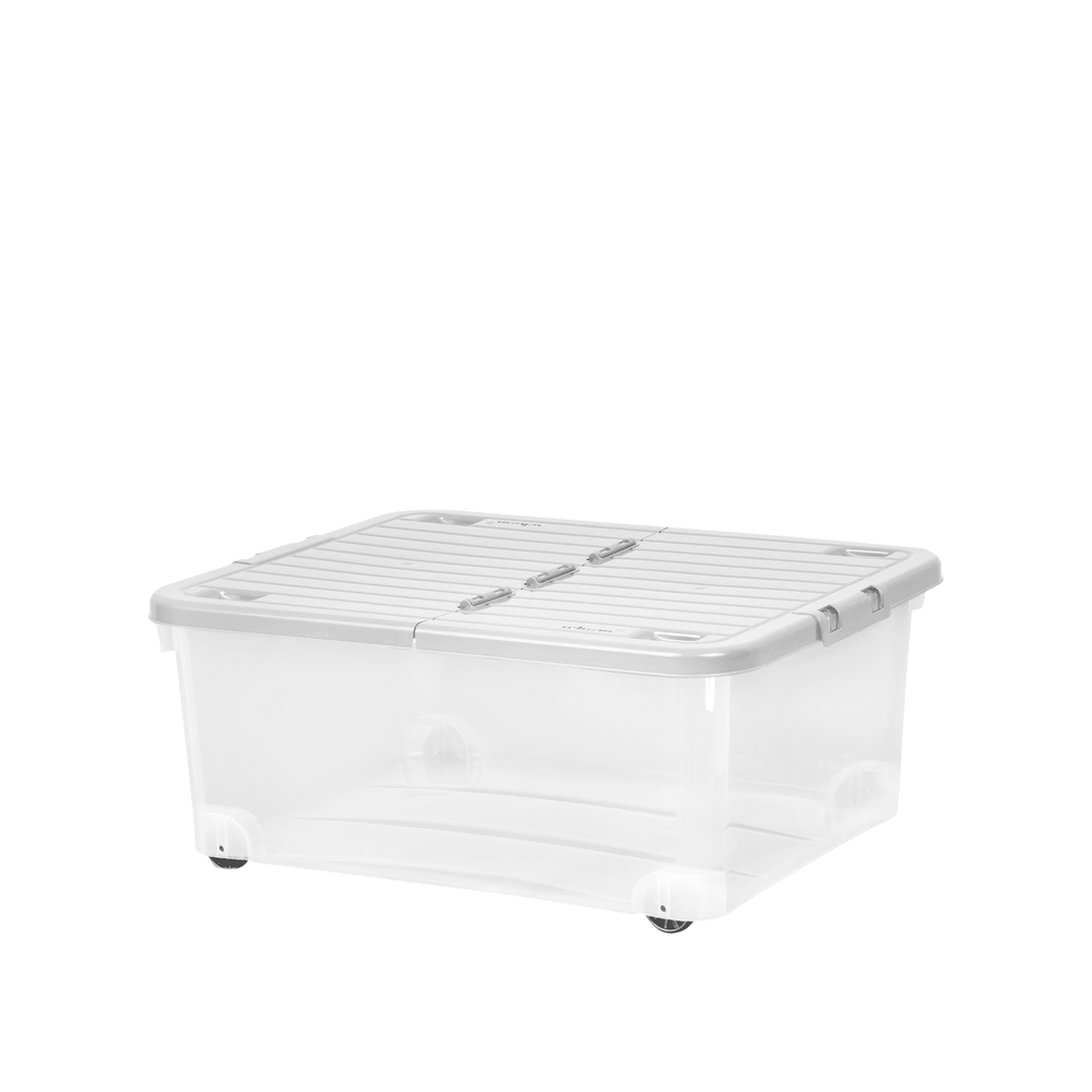 30 Litre Under Bed Plastic Box with Wheels and Folding Lid-Wham-Plastic Box Shop