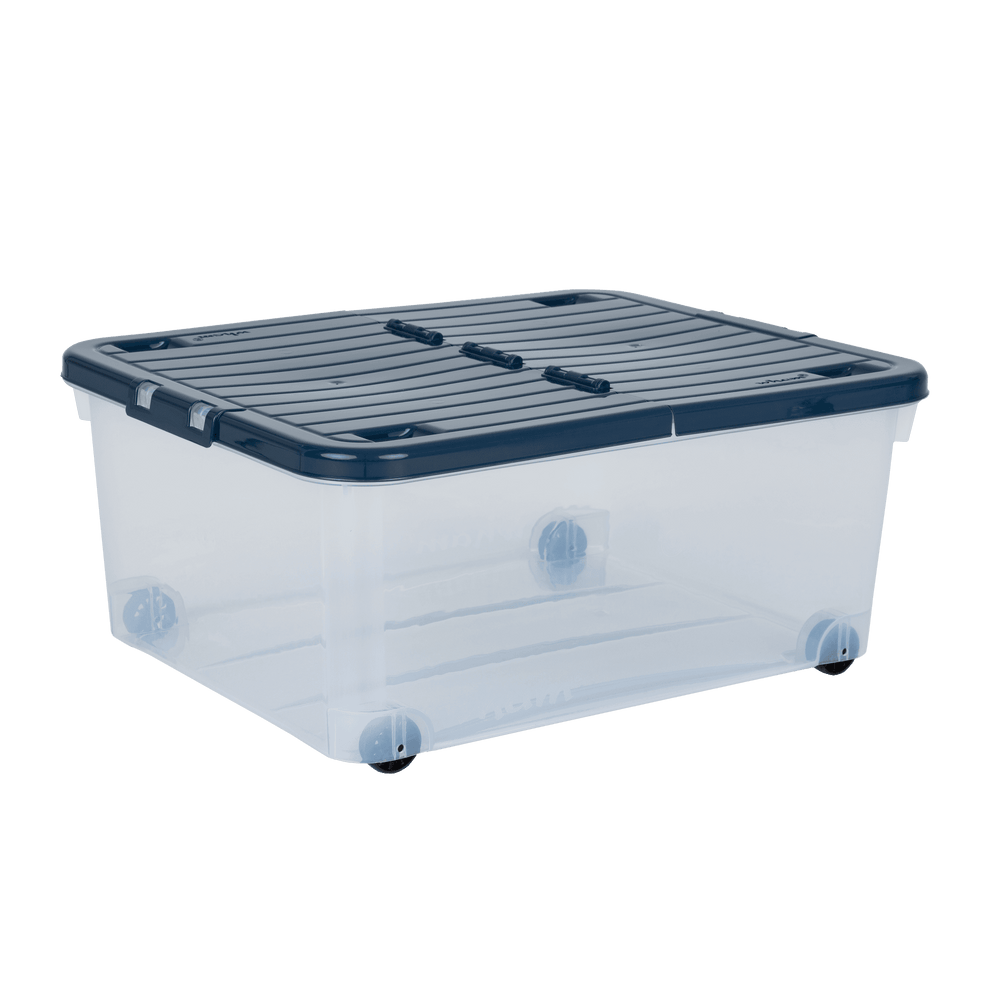 30 Litre Under Bed Plastic Box with Wheels and Folding Lid-Wham-Plastic Box Shop