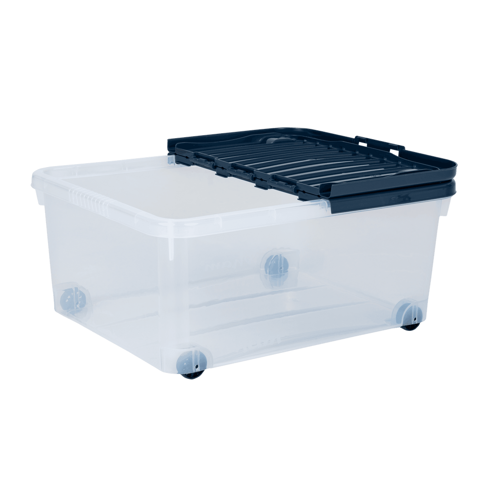 30 Litre Under Bed Plastic Box with Wheels and Folding Lid-Wham-Plastic Box Shop