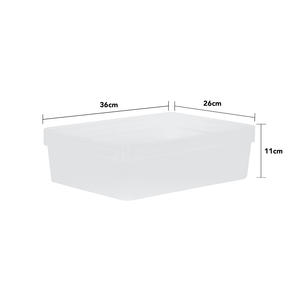2.02 Studio Stack A4 Box & Lid Shallow - Clear-Wham-Plastic Box Shop