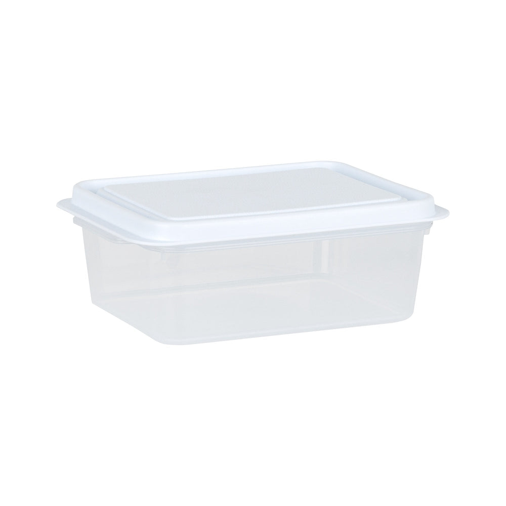 1 Litre Rectangular Plastic Food Storage Box with Lid – Wham Studio-Wham-Clear and White-WMS1FB-Plastic Box Shop