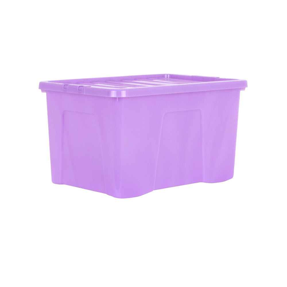 Wham Crystal Pack of 5 x 60L Sparkle Plastic Storage Boxes and Lids-Wham-Plastic Box Shop