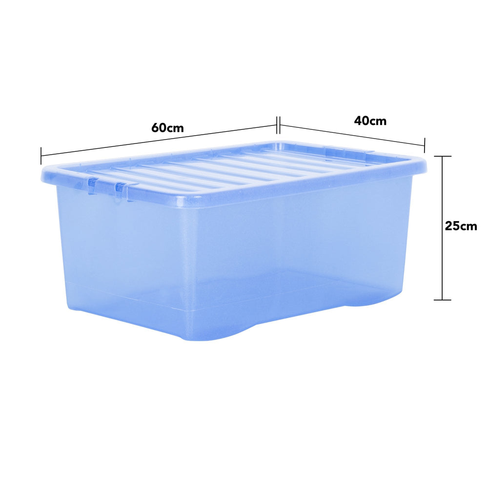 Wham Crystal Pack of 5 x 45L Sparkle Plastic Storage Boxes and Lids-Wham-Plastic Box Shop