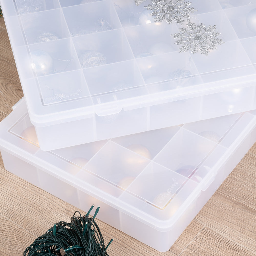 Wham Pack of 2 x Large Organiser Boxes with 24 Divisions-Wham-Plastic Box Shop