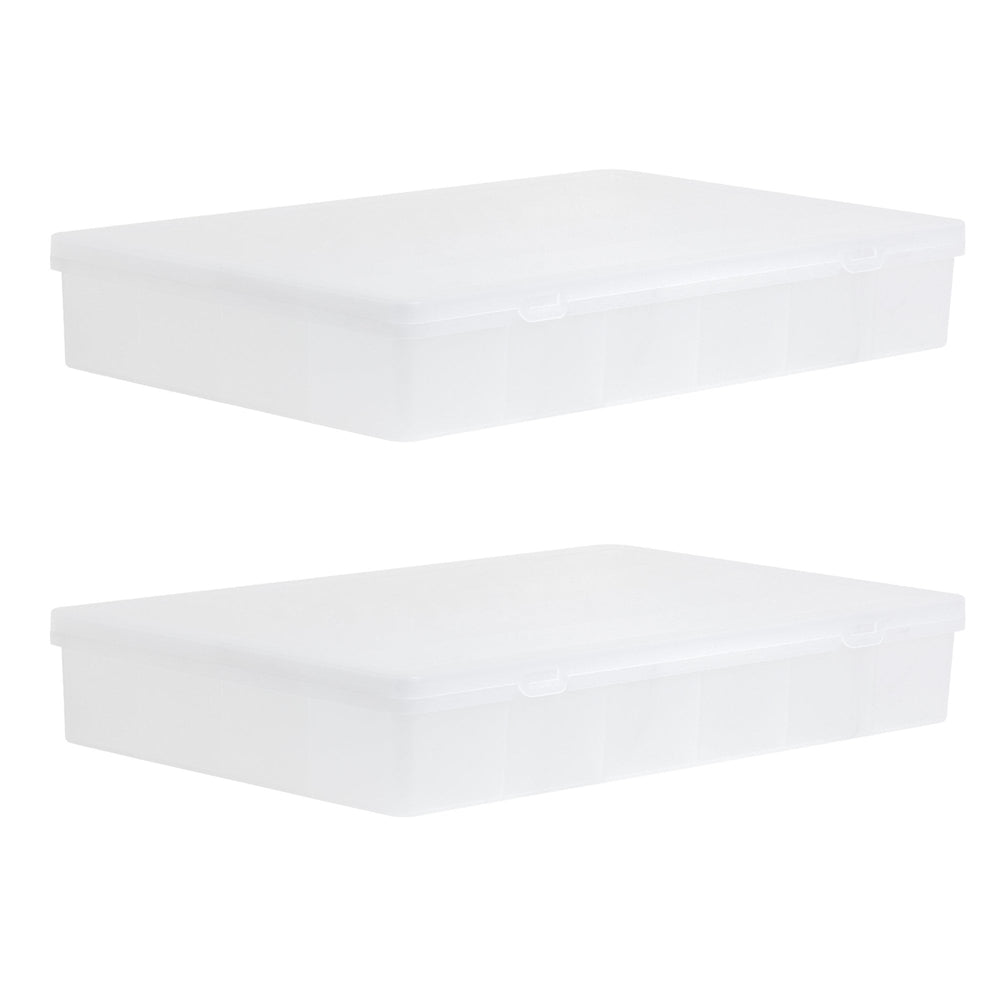 Wham Pack of 2 x Large Organiser Boxes with 24 Divisions-Wham-Plastic Box Shop