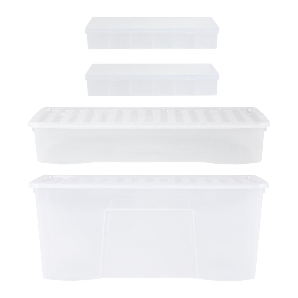 Wham Festive 4 Piece tree, Decoration & 2 Bauble Storage Boxes-Wham-Plastic Box Shop