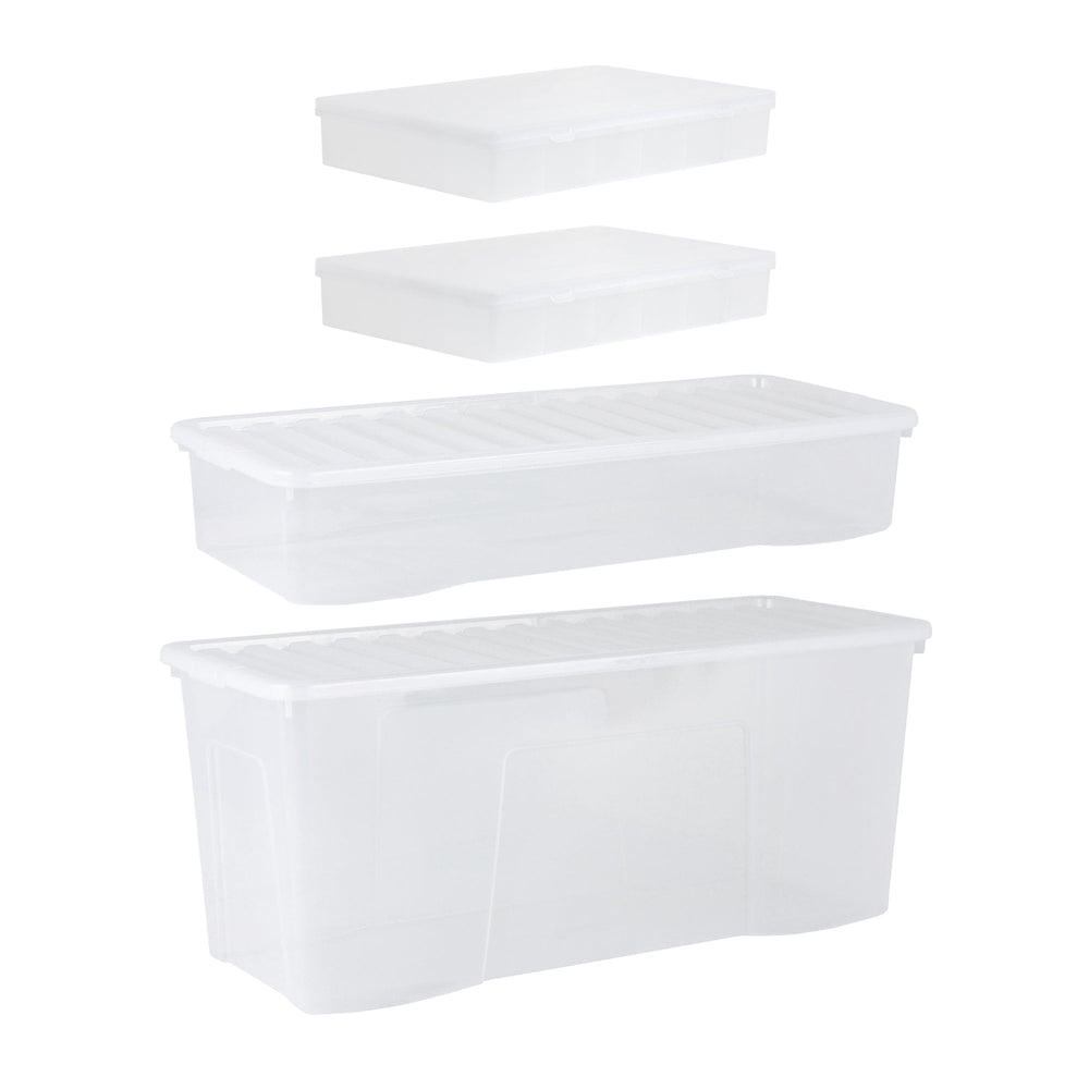 Wham Festive 4 Piece tree, Decoration & 2 Bauble Storage Boxes-Wham-Plastic Box Shop