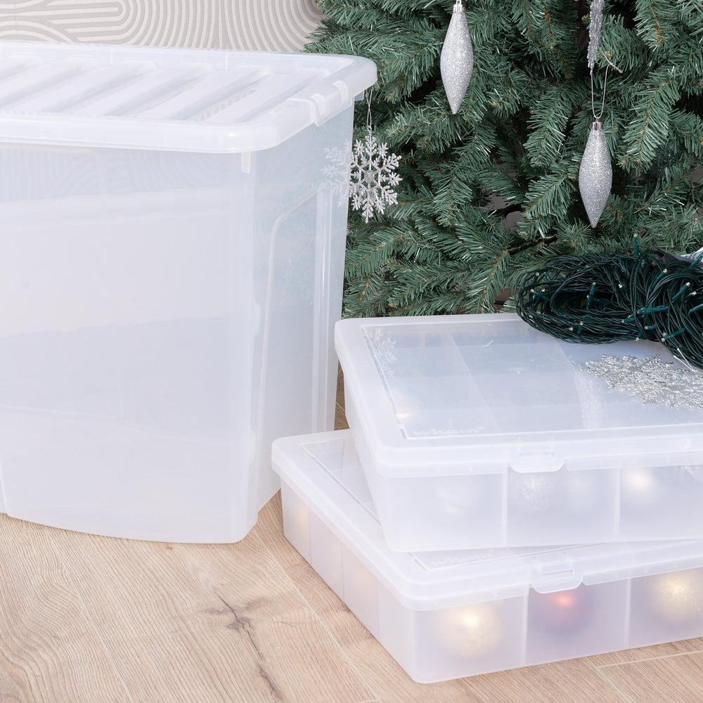Wham Festive 3 Piece Tree & 2 Bauble Storage Boxes-Wham-Plastic Box Shop