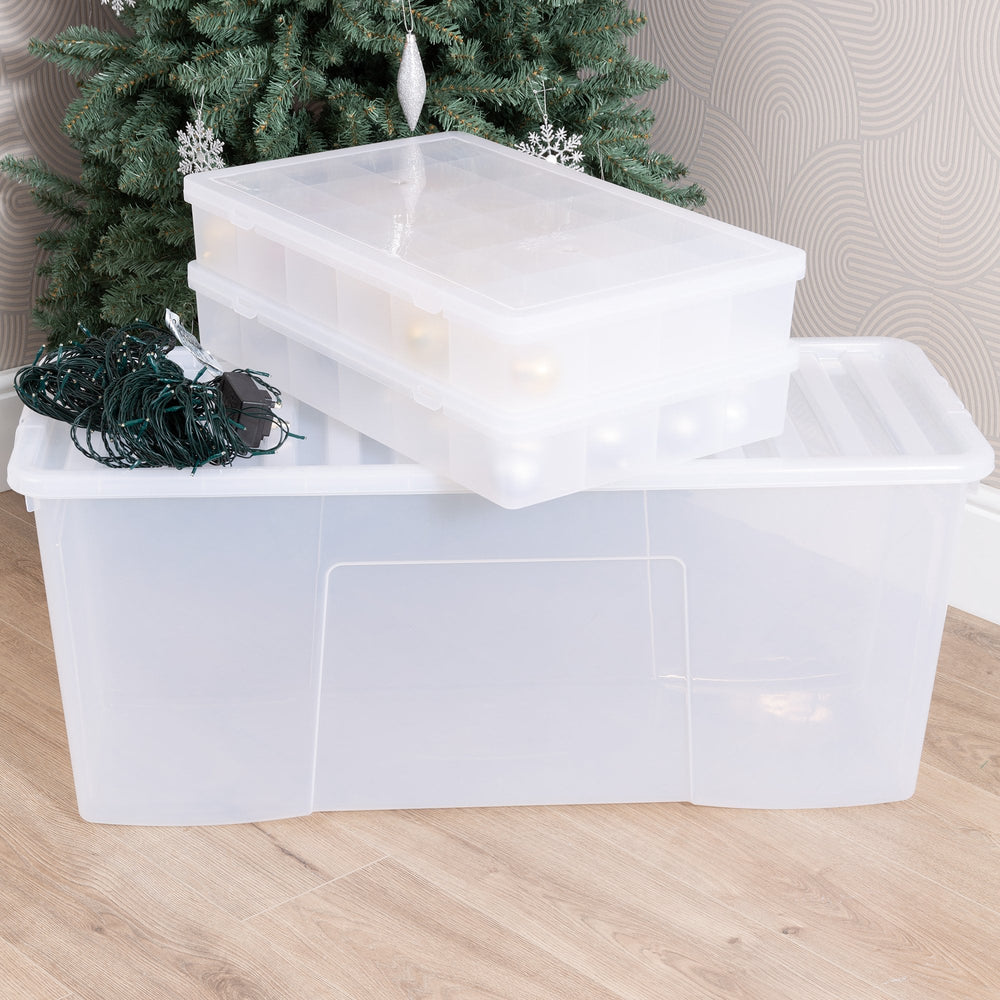 Wham Festive 3 Piece Tree & 2 Bauble Storage Boxes-Wham-Plastic Box Shop