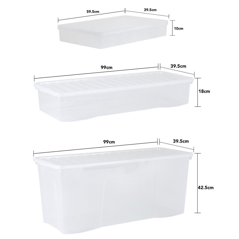 Wham Festive 3 Piece Tree, Decoration & Bauble Storage Boxes Clear-Wham-Plastic Box Shop