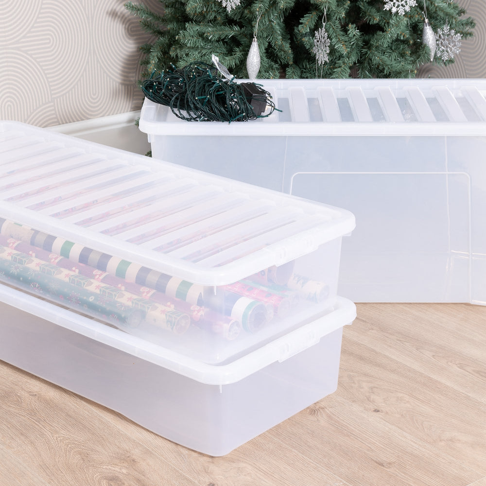 Wham Festive 3 Piece Tree & 2 Decoration Storage Boxes Clear-Wham-Plastic Box Shop