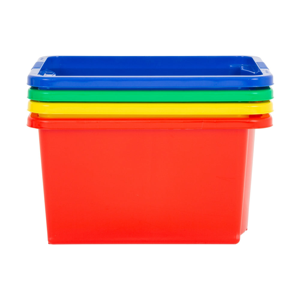 Wham Stack & Store Pack of 4 x 35 Litre Plastic Boxes - Mixed Colours-Wham-Plastic Box Shop