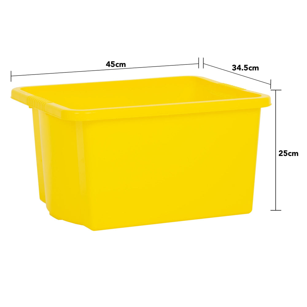 Wham Stack & Store Pack of 4 x 35 Litre Plastic Boxes - Mixed Colours-Wham-Plastic Box Shop