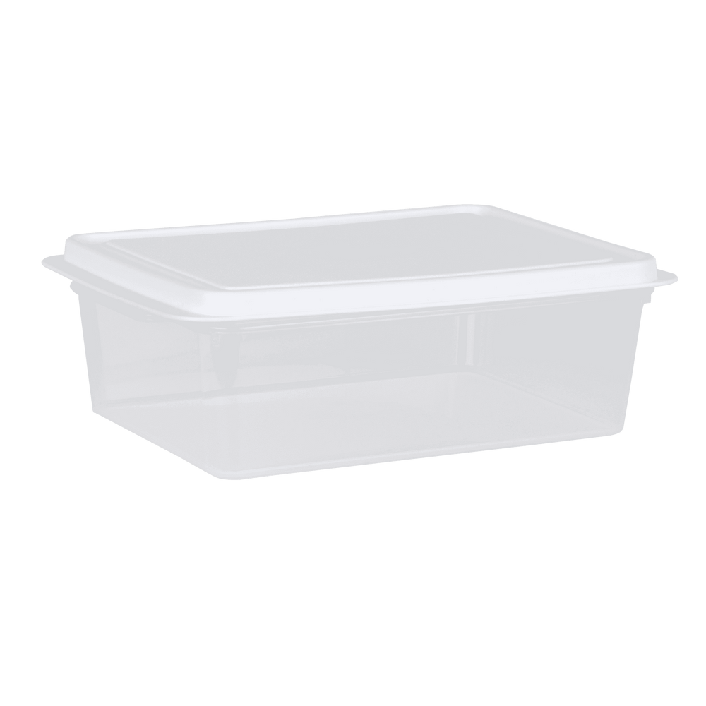 Studio 3 Litre Plastic Rectangular Food Box-Wham-Clear and White-WMS3FB-Plastic Box Shop