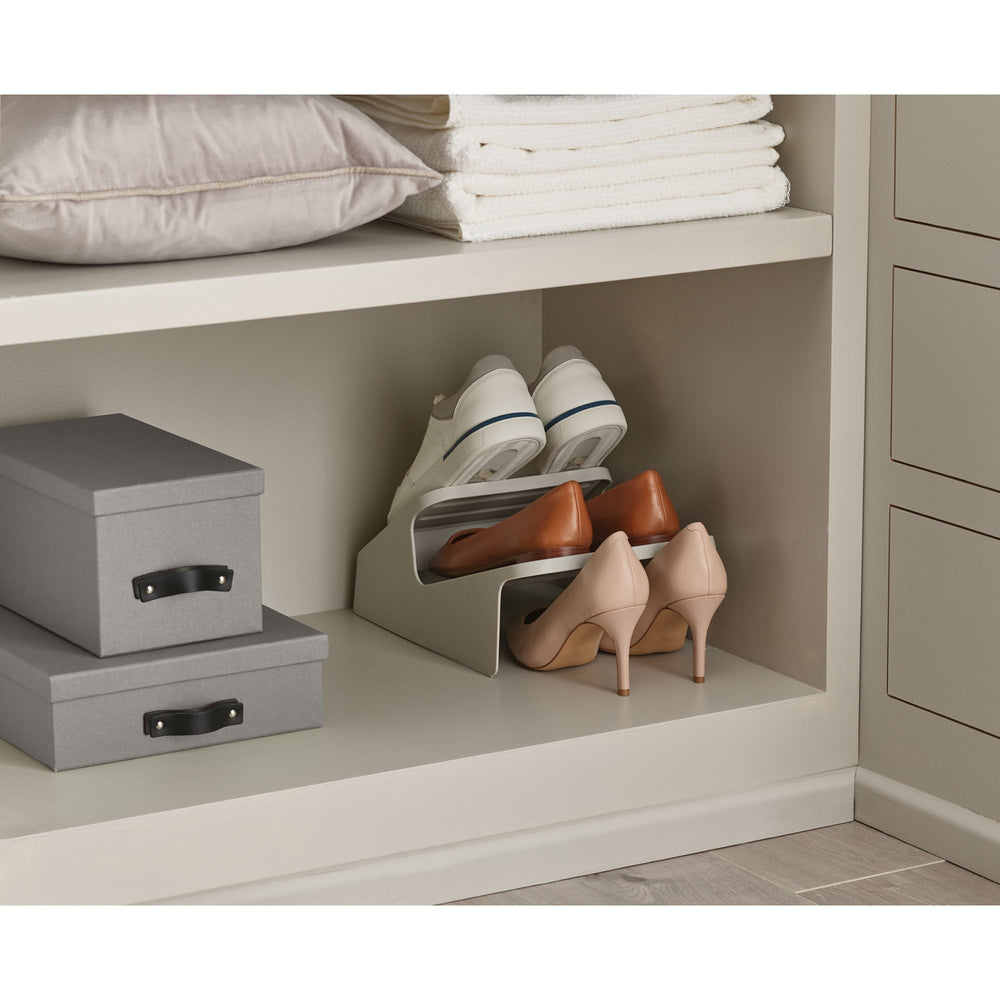 Shoe-In Space-saving Ecru Shoe Rack-Joseph Joseph-Plastic Box Shop