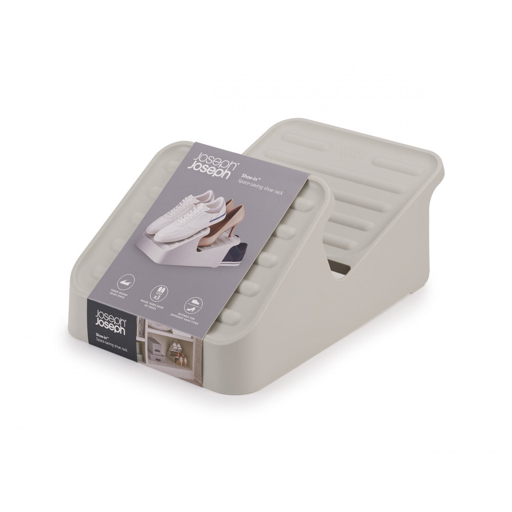 Shoe-In Space-saving Ecru Shoe Rack-Joseph Joseph-Plastic Box Shop