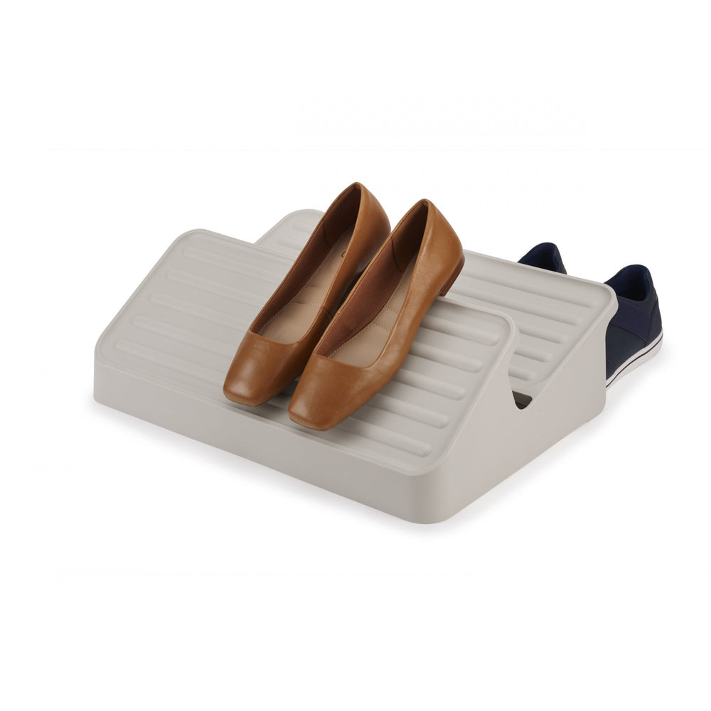 Shoe-In Large Space-saving Ecru Shoe Rack-Joseph Joseph-Plastic Box Shop