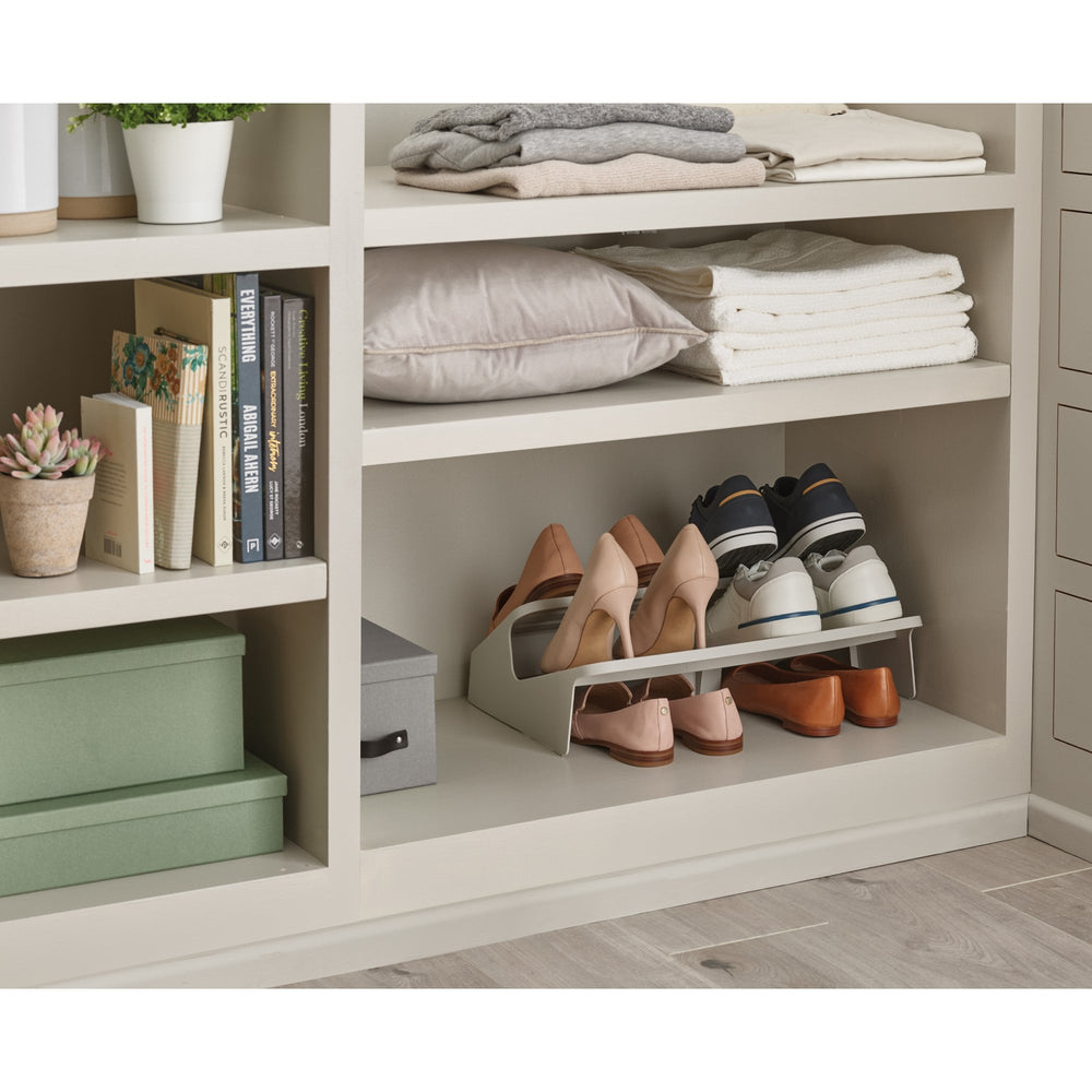 Shoe-In Large Space-saving Ecru Shoe Rack-Joseph Joseph-Plastic Box Shop