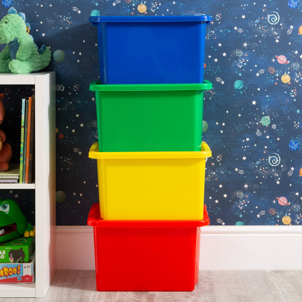 Pack of 4 - 24 Litre Wham Stack & Store Plastic Boxes-Wham-Plastic Box Shop