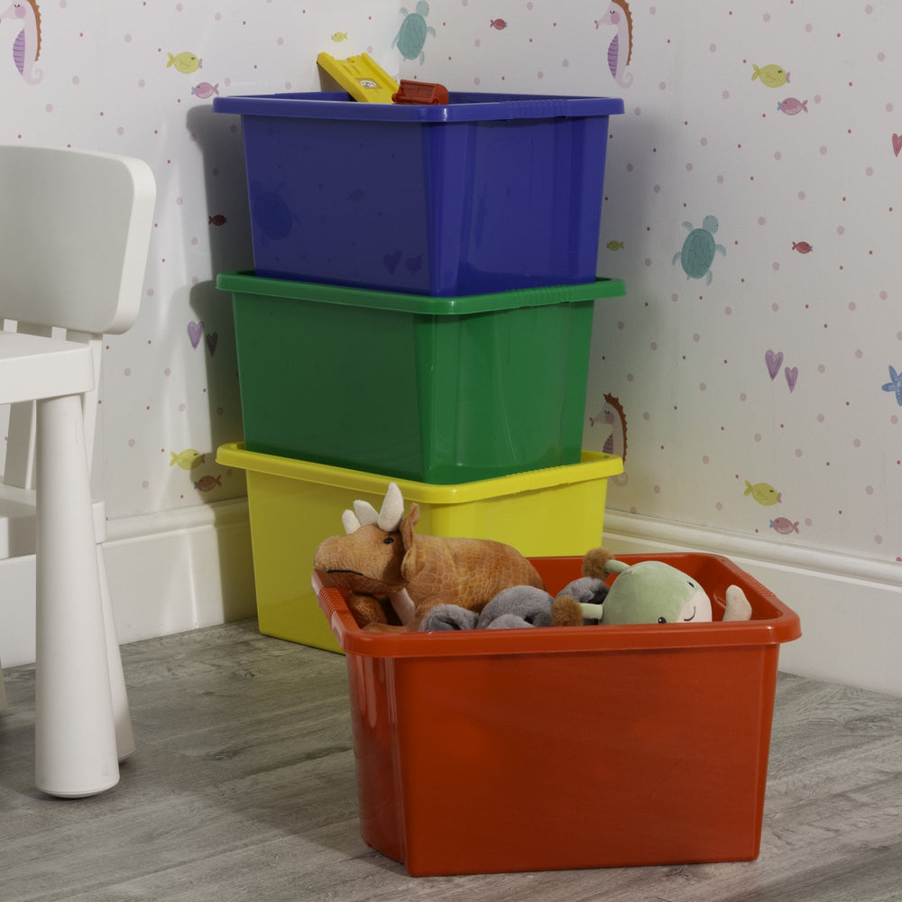 Pack of 4 - 30 Litre Wham Stack & Store Plastic Boxes-Wham-Plastic Box Shop