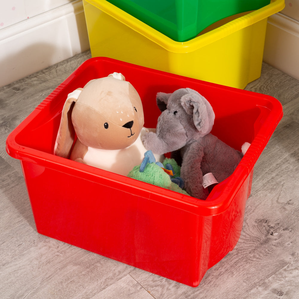 Wham Stack & Store Pack of 4 x 35 Litre Plastic Boxes - Mixed Colours-Wham-Plastic Box Shop