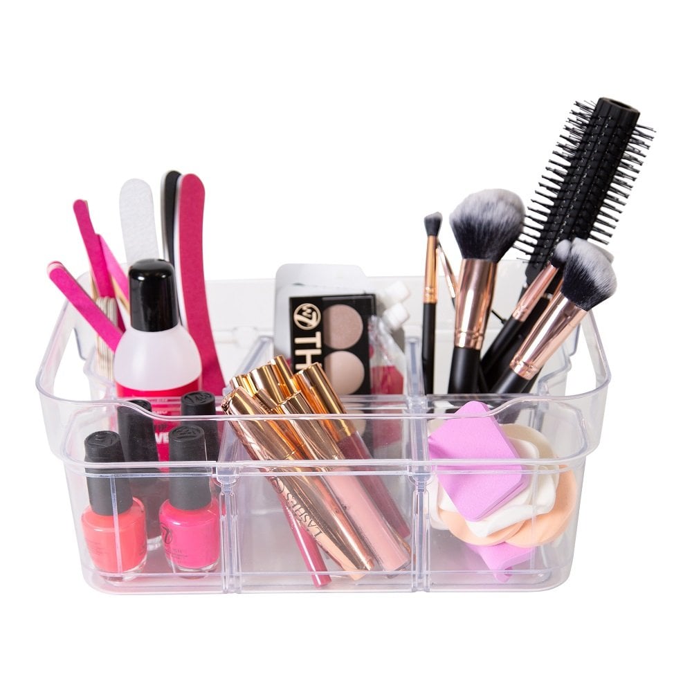Small Organise Me Plastic Compartment Box - Clear-Strata-Plastic Box Shop