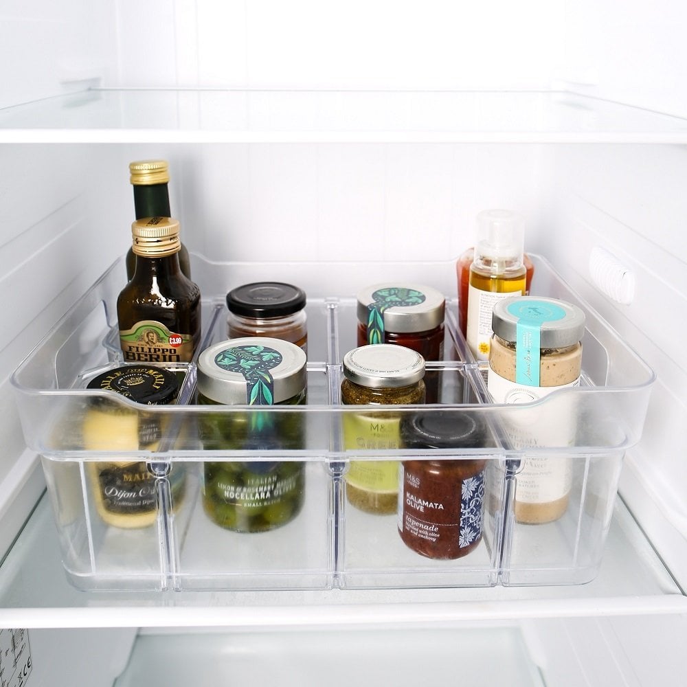 Medium Organise Me Plastic Compartment Box - Clear-Strata-Plastic Box Shop