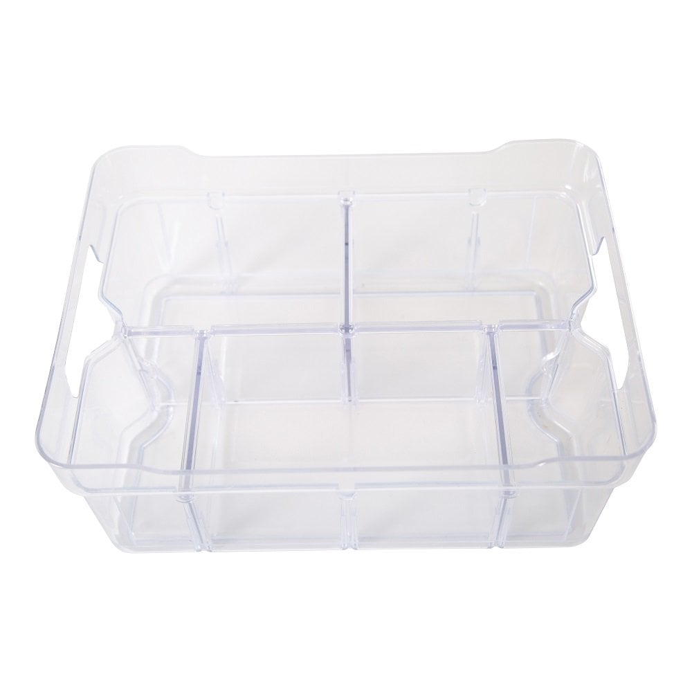Medium Organise Me Plastic Compartment Box - Clear-Strata-Plastic Box Shop