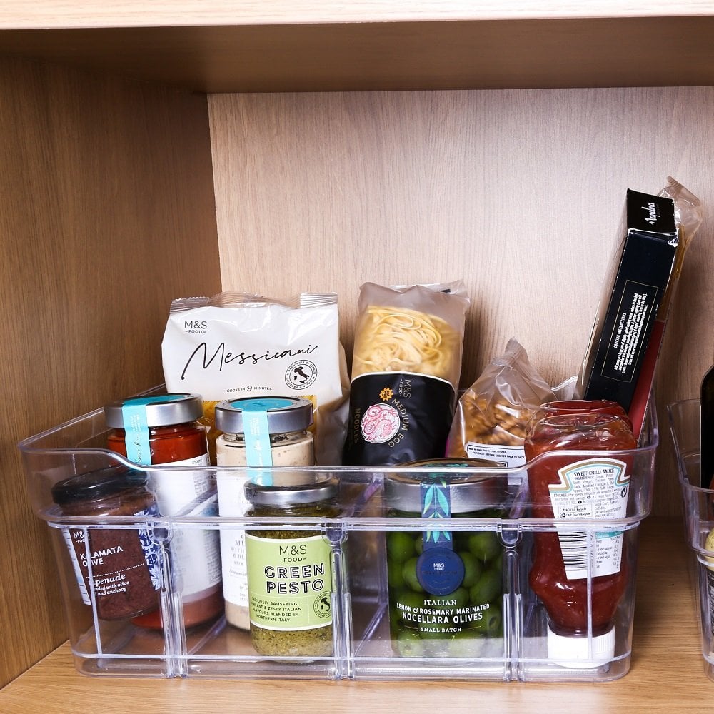 Medium Organise Me Plastic Compartment Box - Clear-Strata-Plastic Box Shop