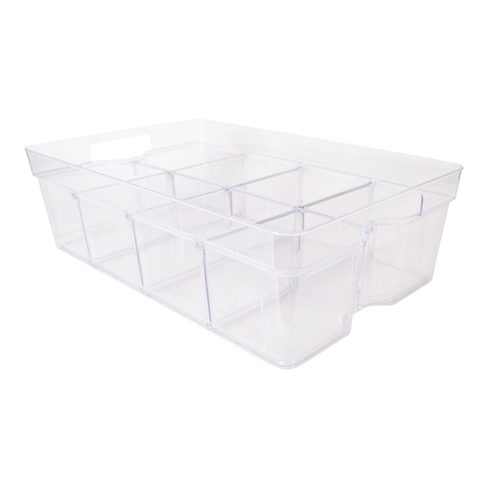Large Organise Me Plastic Compartment Box - Clear-Strata-Plastic Box Shop