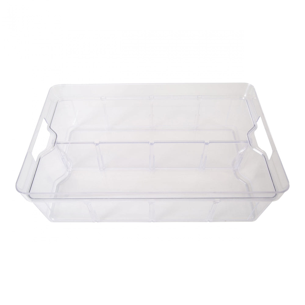 Large Organise Me Plastic Compartment Box - Clear-Strata-Plastic Box Shop