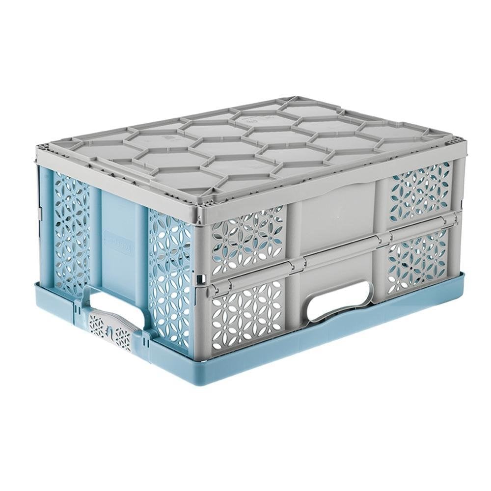 Lea 32 Litre Plastic Folding Box with Soft Grip Handles-Keeeper-Plastic Box Shop