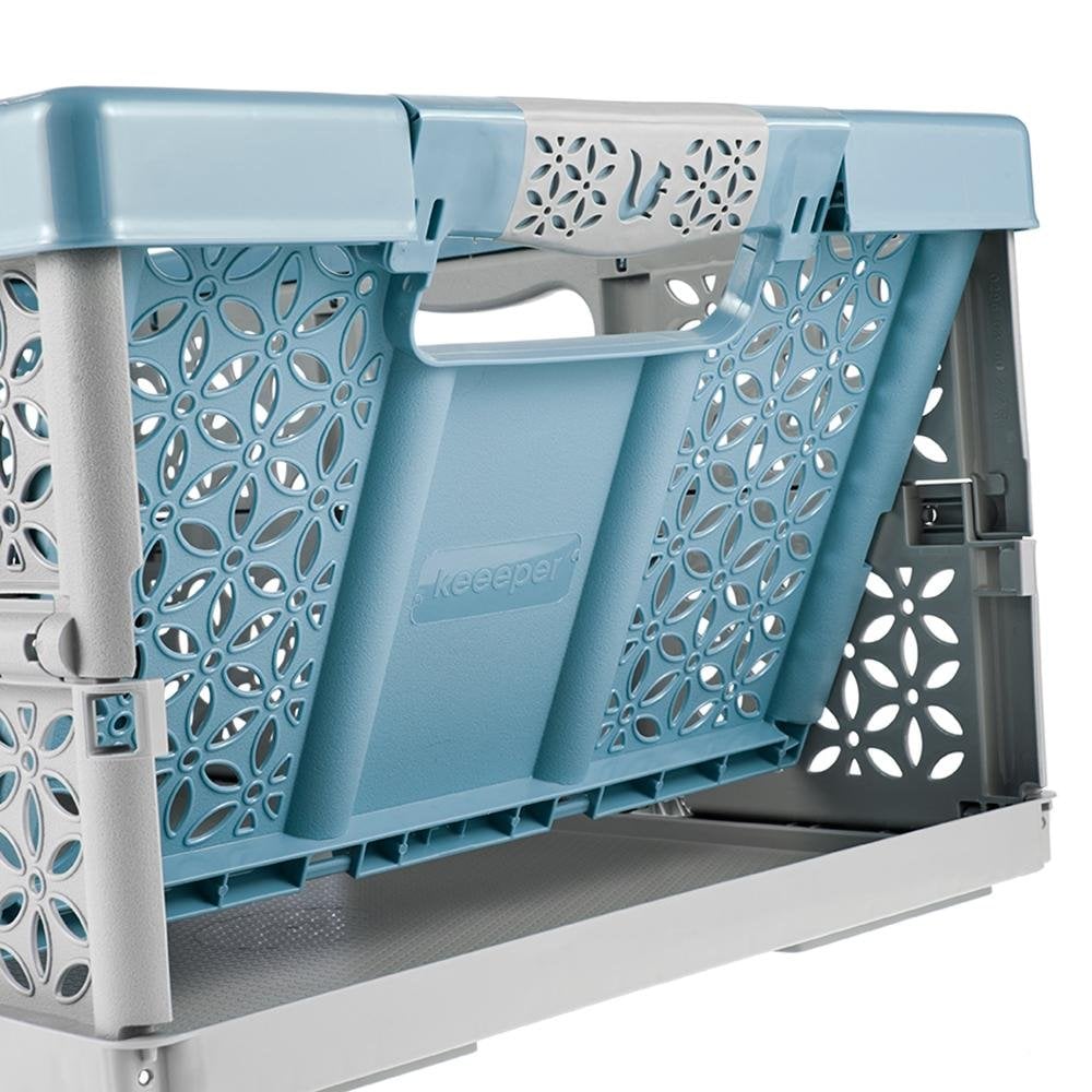 Lea 32 Litre Plastic Folding Box with Soft Grip Handles-Keeeper-Plastic Box Shop