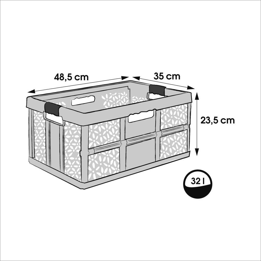 Lea 32 Litre Plastic Folding Box with Soft Grip Handles-Keeeper-Plastic Box Shop