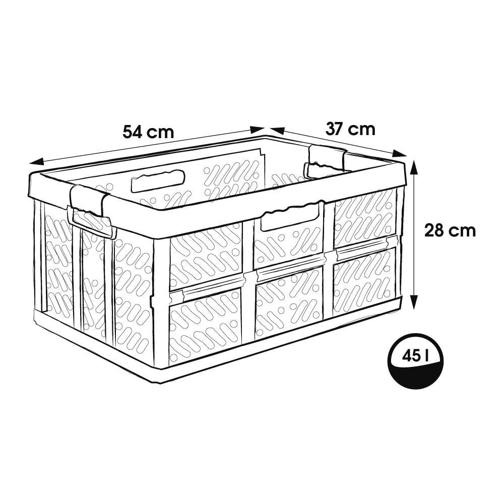 Ben 45 Litre Plastic Folding Box with Soft Grip Handles-Keeeper-Plastic Box Shop