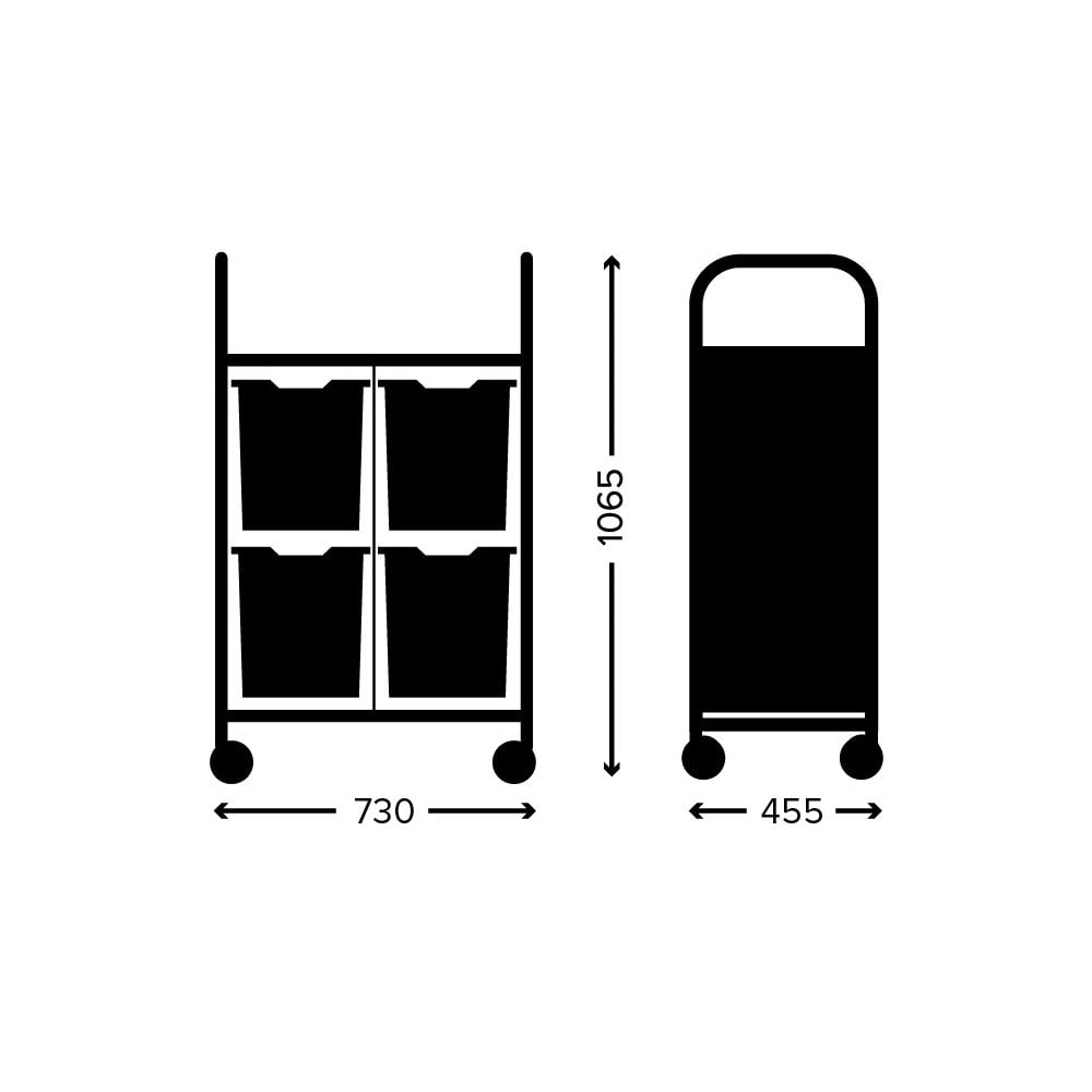 Callero Plus Double Column Silver Trolley with 4 Jumbo Trays-Gratnells-Plastic Box Shop