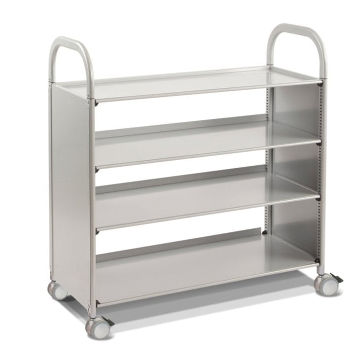 Callero Plus Flat Shelf Silver Trolley-Gratnells-Plastic Box Shop