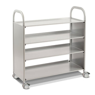 Callero Plus Flat Shelf Silver Trolley-Gratnells-Plastic Box Shop
