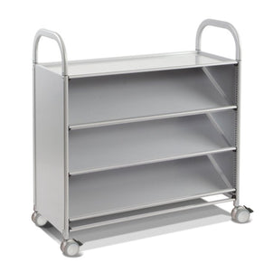 Callero Plus Tilted Shelf Silver Trolley-Gratnells-Plastic Box Shop