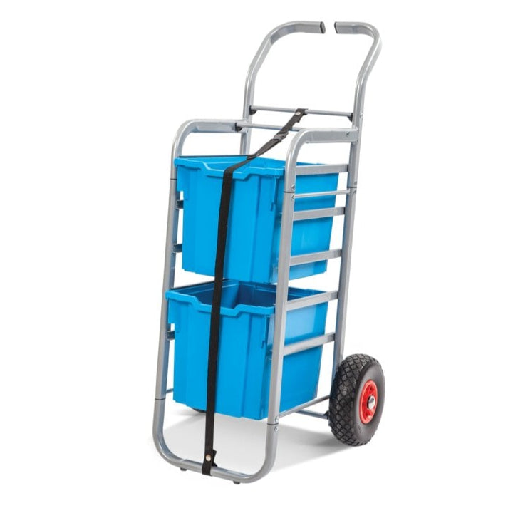 All Terrain Trolley with 2 Jumbo Boxes-Gratnells-Cyan Blue-GRRSET054426-Plastic Box Shop