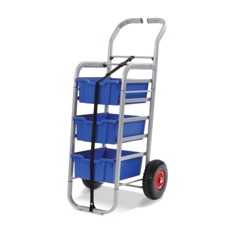 All Terrain Trolley with 3 Deep Boxes-Gratnells-Royal Blue-GRRSET034406-Plastic Box Shop