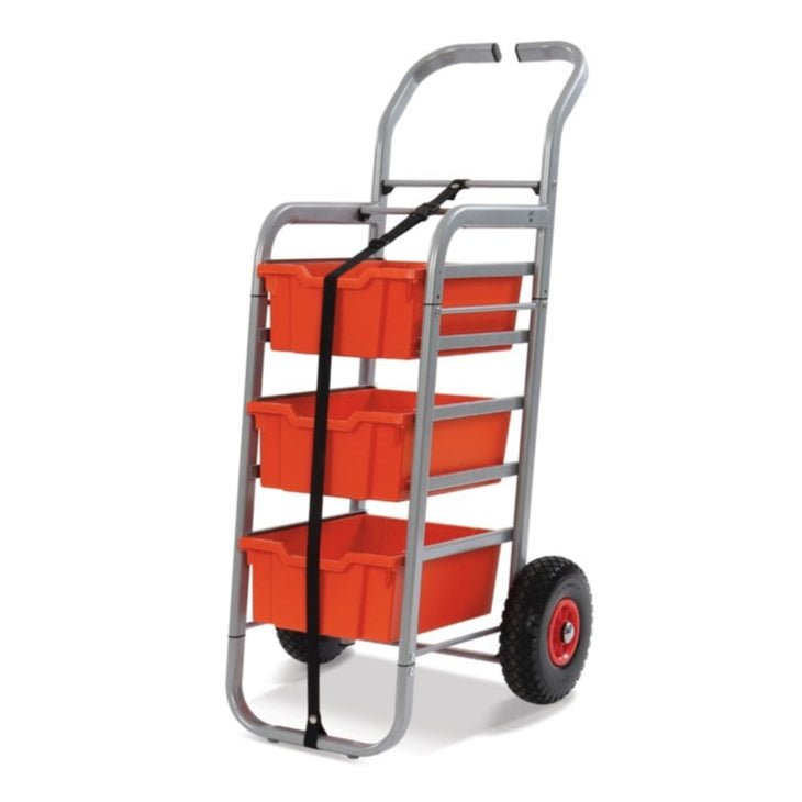All Terrain Trolley with 3 Deep Boxes-Gratnells-Tropical Orange-GRRSET034401-Plastic Box Shop
