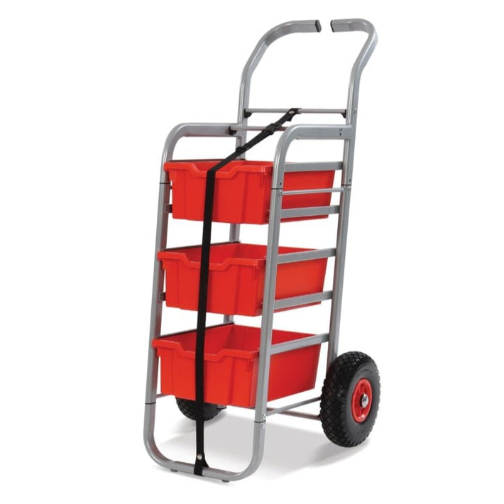 All Terrain Trolley with 3 Deep Boxes-Gratnells-Flame Red-GRRSET034409-Plastic Box Shop