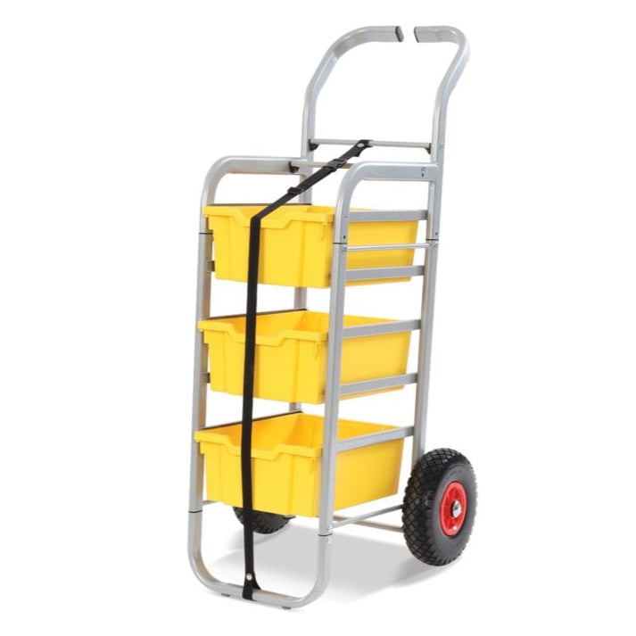 All Terrain Trolley with 3 Deep Boxes-Gratnells-Sunshine Yellow-GRRSET034402-Plastic Box Shop