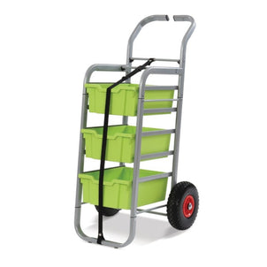 All Terrain Trolley with 3 Deep Boxes-Gratnells-Lime Jolly-GRRSET034436-Plastic Box Shop